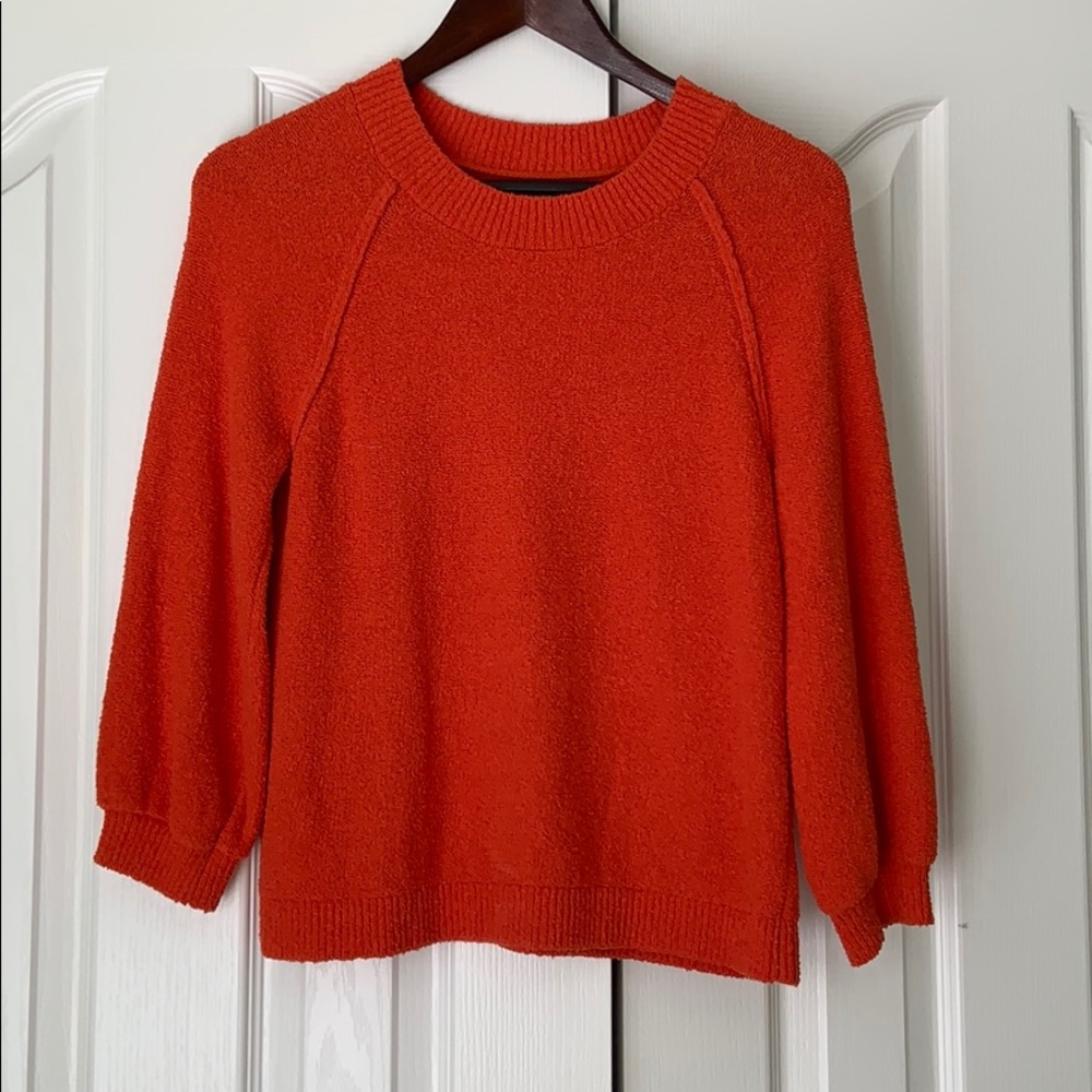 Loft orange textured lightweight sweater